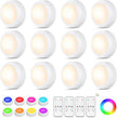 LED Puck Lights with Remote Control, 16 Color Changing Under Cabinet Lighting with Dimmer & Timer, AAA Battery Operated,Under for Closet Bedroom Kitchen, Stair (12 Pack White)