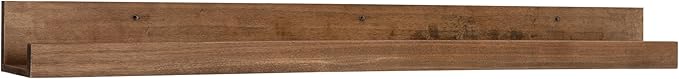 Kate and Laurel Levie Modern Floating Wall Shelf Picture Frame Holder Ledge, Rustic Natural Wood