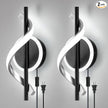 Plug in Wall Sconces Sets of 2, 12W LED Wall Mount Lights, Modern Spiral Wall Lamp, 6000K Cold Modern Light Fixture for Stairs, Living Room, Bedroom, Aisle, Hallway
