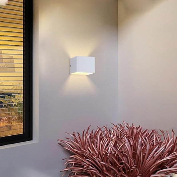 Modern Wall Light Small 7W LED 3000K Warm Light Fixtures Indoor Up Down Wall Wash Lamp Minimalist Wall Sconce Lighting for Living Room Bedroom Hallway Corridor Stairs(White)