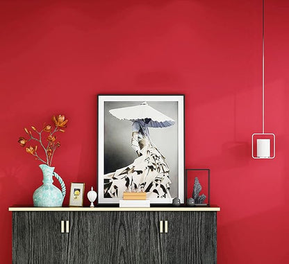 15.7" x 394" Red Peel and Stick Wallpaper - Matte Red Contact Paper for Cabinets and Countertops
