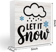 Christmas Decor Christmas Sign Decorations for Home Let It Snow Sign for Home Office Desk Table Cubicle Shelf Xmas Desk Accessories 5 x 5 inch