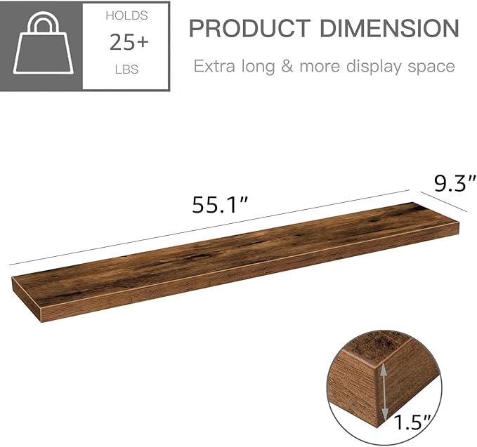 QEEIG Floating Shelves for Wall 55.1