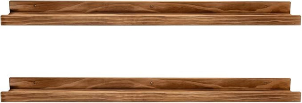 AZSKY Rustic Wood Floating Shelves for Nursery Books Long Wall Bookshelf Photo Picture Ledge Shelf with Lip Wall Shelf for Kids Bedroom Bathroom Living Room Office Frames 36 Inches Set of 2