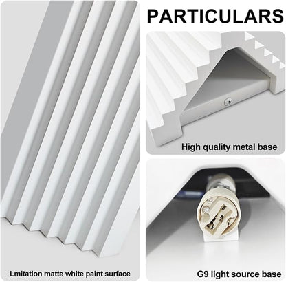 ZEROUNO LED Wall Sconce Indoor Wall Lights, White Hardwired Up and Down Wall Mount Light for Living Room Bedroom Hallway Corridor Stairs Warm White 3000K (with Replacement G9 Bulbs)