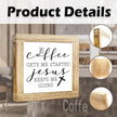 Inspirational Coffees Wood Sign Coffee Gets Me Started Jesus Keeps Me Going Christian Coffees Decoration Wall Decor for Kitchen Home Office Bar Gift for Christian Coffee Lover 5.9x5.9 Inch