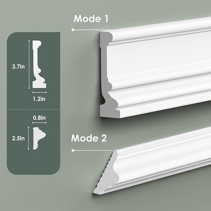 Peel and Stick Wall Molding Kit, Accent Wall Panels for Interior Wall Decor with Double-Sided Tape, 4 Set Pre-Cut PS Wainscoting Panels (16 * 24 in)