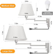 TRLIFE Wall Sconces Plug in, Remote Control Dimmable Wall Sconce and Adjustable Color Temperature 2700K-6500K, Swing Arm Wall Lights with Plug in Cord, 9.4