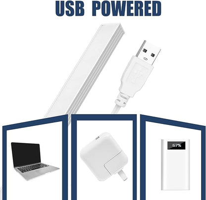 2Pack LED Under Cabinet Light LED Light Bar with USB Powered Under Cabinet Lights for Closet Light Bar Under Counter Lighting Work Tables Student Dormitory (Include AC Plug)
