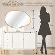 Gold Irregular Wall Mirror Aluminum Alloy Frame Asymmetrical Bathroom Mirrors Brushed Metal Vanity Wall Mounted Mirror for LivingRoom Bedroom Entryway Room Home Decor Large 22