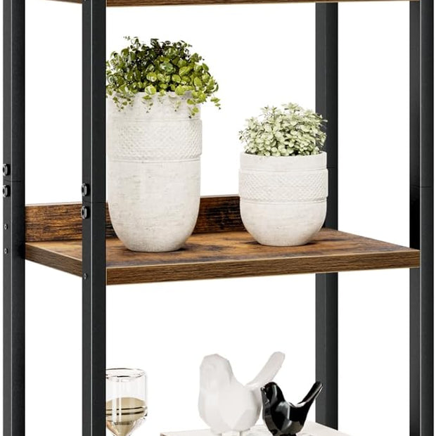 NUMENN Narrow Bookshelf, 3 Tier Bookshelves, Home Office Bookcase Shelf Storage Organizer, Free Standing Storage Shelving Unit for Bedroom, Living Room and Home Office, Vintage