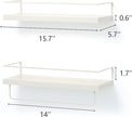 Shario Floating Shelves - Set of 2, Wall Mounted Hanging Shelves with White Towel Rack, Decorative Storage Shelves for Bathroom, Kitchen, Living Room & Bedroom (Rustic White)
