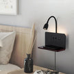 Bedside Wall Sconces with Wireless Charging Station & USB Charging, 3 Adjustable Color Temperatures LED Reading Lamp, 3000K Warm Ambient Lighting Wall Mounted Sconce for Bedroom, Plug-in or Hardwired