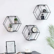 Ochine Wall Mounted Floating Shelves Rustic Round Storage Display Hexagonal Wall Hanging Shelf Home Decor for Living Room, Bedroom, Bathroom, Office, Kitchen