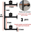 Industrial Pipe Shelf Brackets Wall Mount,Open Black Pipe Shelving for Kitchen,Floating Shelf Brackets Mount,Open Bookshelf Brackets for Shelves,Wall Shelves 12 Inch Deep,(3PcsX3Tier,32