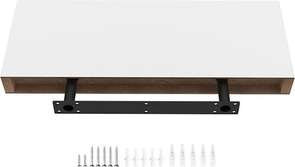Ballucci Floating Shelf, 36" Wood Wall Shelf with Invisible Brackets for Bathroom, Living Room, Bedroom, Kitchen, Nursery, 6" Deep, White