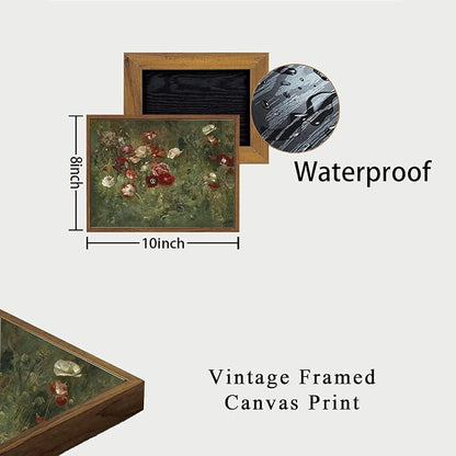 OIQArtOIQ Vintage Landscape Canvas Wall Art Framed Natural Scenery Painting Artwork Prints France Country Wilderness Farmhouse Decor Pictures Kitchen Bedroom Living Room Bathroom