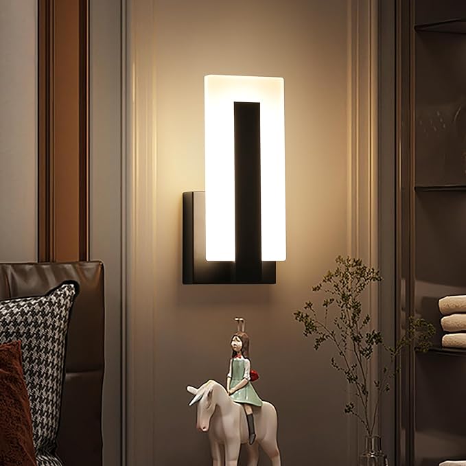 Hardwire Modern Wall Sconces with Stepless Adjustable 10%-100% 7W Acrylic LED Wall Light Brightness Suitable for Living Room Corridor Bedside (Warm White 3000K 1 Pack)
