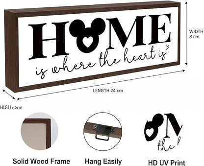 Home is Where the Heart is Sign, Sweet Home Decor, Living Room Decoration for Shelves, Family Decoration, Front Door Entryway Decors, Wall Tabletop Decor Art, Housewarming Gift