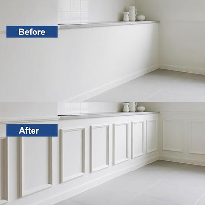 NeatiEase 8 Set Peel and Stick Wall Molding Trim Kit, 16" x20" Premade Wainscoting Panels, Self Adhesive Moulding Panel for Interior Walls Picture Frame