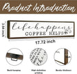 Coffee Wooden Box Sign, Country Farmhouse Decor for Home Kitchen, Coffee Station Wall Decors, Desktop Decor, Coffees Addict Gift, Life Happens Coffee Helps Sign, 17.8x4x1.2 inches