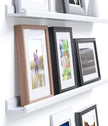 Wallniture Boston 46 Inch White Wall Shelf for Picture Frames, Narrow Picture Ledge Shelf for Wall Decor, Wood