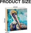 Inspirational Office Desk Decor - Gift for Coworker - Stop Acting Like a Disgruntled Pelican Greek Quote Wood Box Sign for Farmhouse Home Office Desk Shelf Decor（Double-sided）