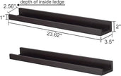 WELLAND Vista Espresso Wall Shelf Picture Ledge Floating Wall Shelves, 24-inch, Set of 2, Espresso