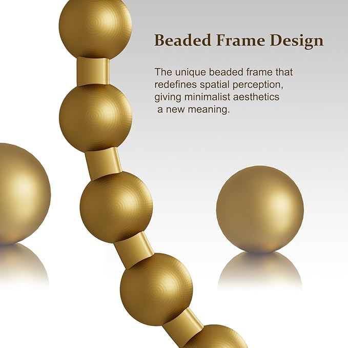 Round Mirror for Wall, 32 Inch Gold Beaded Frame Decorative Vanity Mirror, Circle Bathroom Mirror with High-Definition Lense, Modern Wall Decor for Bathroom, Living Room, Bedroom, Entryway
