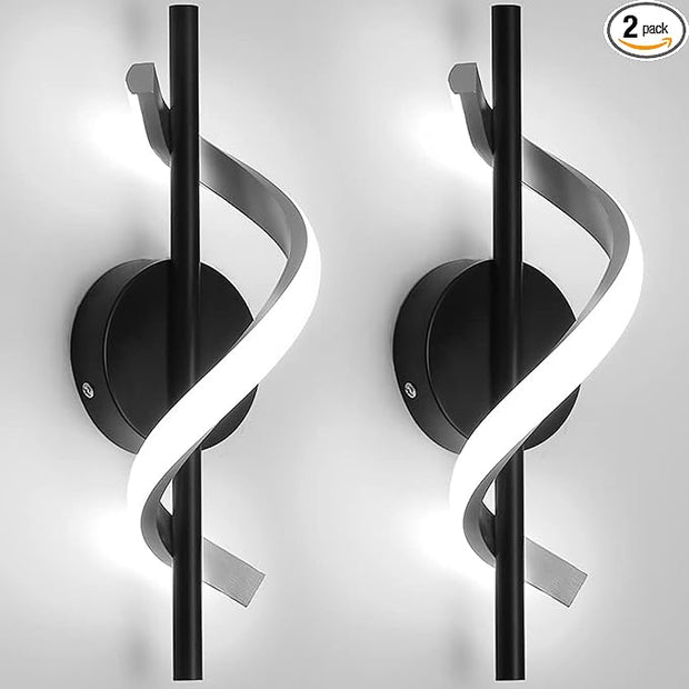 Modern Wall Sconces Set of Two, 9W Hardwired Wall Lighting Fixture Lamps LED Aluminum Wall Lamps for Bedroom Living Room Hallway Hotel Indoor (Cold White)