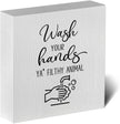 Funny Rustic Bathroom Decor Wooden Box Sign 5x5 Inch - 