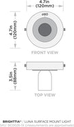 BRIGHTTIA Luna Uno 1-Light Wall Sconce - Mid Century Industrial Modern Flush Mount Fixture for Wall & Ceiling - Minimalist Lamp for Bathroom and Small Spaces - White & Gold (BC0026-1WG)
