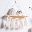 Artilady Macrame Wall Hanging Shelf - 2 Pack Wood Shelves Boho Wall Shelf Decor with Tassels & Wooden Beads, Rustic Floating Shleves Plant Aesthetic Room Decor for Teen Girls