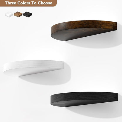 Olakee Floating Shelves for Wall Set of 3, 15.4" Rustic Wood Wall Mounted Shelves for Bathroom, Bedroom, Living Room, Kitchen, Office – Heavy Duty Decorative Storage Shelves – White
