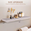 Floating Shelves 24 Inches Long, Set of 2 Solid Rustic Wood Wall Mounted Shelves, Wall Picture Ledge Shelf with Invisible Metal Brackets for Living Room, Bedroom, Bathroom, White