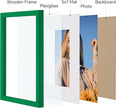 Vittanly 8x10 Picture Frames Set of 4, Display Pictures 5x7 with Mat or 8x10 without Mat, Gallery Wall Frame Set for Wall or Tabletop Display, Engineered Wood with Shatter Resistant Plexiglass, Green