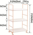 Plastic/Metal Freestanding Stackable Organizer Shelf,Bathroom Countertop Storage Shelf Cosmetic Organizer Holder Kitchen Spice Rack,3-Tier Standing Rack (Rose Gold)