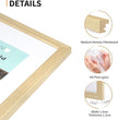 ATOBART 11x14 Picture Frame Set of 4, Displays 8x10 with Mat or 11x14 Without Mat, Photo Frames for Wall Hanging or Tabletop, Includes HD Plexiglass, Natural Wood Grain