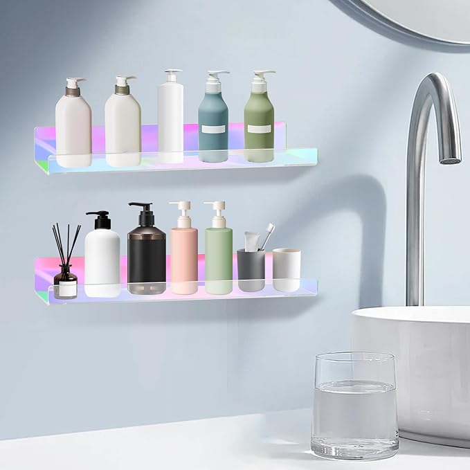 Dezzer 6 Pack Acrylic Shelves for Wall, 15