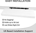 BGMG Wood Floating Shelves 24 inch Long,Rustic Solid Wooden Deep Wall Shelves for Bathroom Living Room Bedroom Kitchen Farmhouse Set of 2-24x6.7x1.25 inch-White