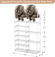 ROJASOP White Shoe Rack, Tall Metal Shoe Rack Organizer for Entryway Closet Garage, 8 Tier Large Shoe Shelf for 26-32 Pairs Boots & Shoes Storage, Space Saving Heavy Duty Shoe Stand