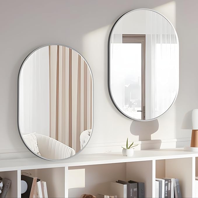 Oval Bathroom Mirror Wall Vanity Oval Mirrors, 2 Pieces 20