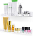 Estilo Set of 2 Acrylic Clear Wall Mounted Display Floating Shelves For Cosmetics, Photos, Books.- 15
