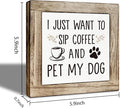 Coffee Bar Decor, Funny Coffee Wooden Block Sign Decorations, for Home Kitchen Office Cafe Bar Wall Table Top Shelf Decoration, Rustic Wooden Table Top Decor 5.9×5.9 inch