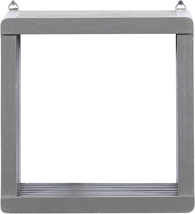 Deco 79 Wall Shelf, 12" L x 7" W x 12" H, Grey
