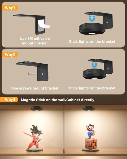 WILLED Picture Lights for Wall Rechargeable,Wireless Battery Operated Art Lighting for Paintings,Puck Lights with Remote,Picture Frame Lights,Dimmable & TimerWireless,Magnetic Gallery Light