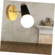 VOSAREA Minimalist Nordic Style Wall Lamp Black Solid Wood Wall Sconce Socket Modern Art Lighting Decor for Bedroom Living Room Staircase Bathroom