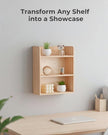 3-Tier Trinket Shelf, Small Display Shelf for Wall or Countertop, Solid Wood Knick-Knack Shelf for Collectibles, Crystals & Spice Village Storage, Natural Unfinished, DIY Stain
