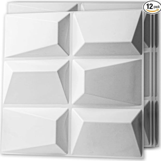 Art3d Decorative 3D Wall Panel, 32 Sq.FT PVC Interior Wall Decor for Living Room, Bedroom, Lobby, Office, Shopping Mall, White