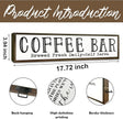 Coffee Bar Signs Decor, Rustic Coffee Station Decors, Coffees Home Decoration for Kitchen Bar, Wall Decors Art, Anniversary Decor, Brewed Fresh Daily Self Serve Sign, 17.8x4x1.2 inches